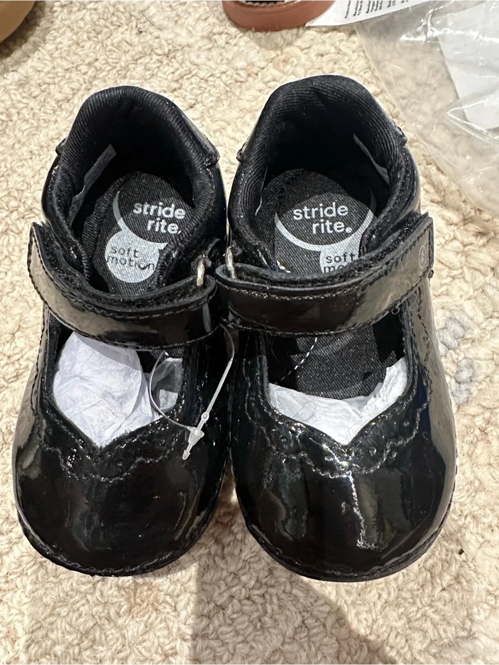 Stride Rite Black Patent Mary Jane Baby Shoes
